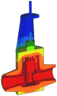 Coupled fluid flow, thermal, and structural analysis supported the development of mathematical models to predict unwedging thrust for gate valves under thermal binding and pressure locking conditions.