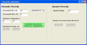 Our Viscosity-Calculator software is used to predict the kinematic viscosity of an ISO lubricant at specified temperatures. The viscosity predictions are based on Walther’s equation which is the basis for ASTM D341 charts.