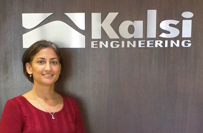Mrs. Indira Grimes at the Kalsi Engineering offices in Sugar Land, Texas.
