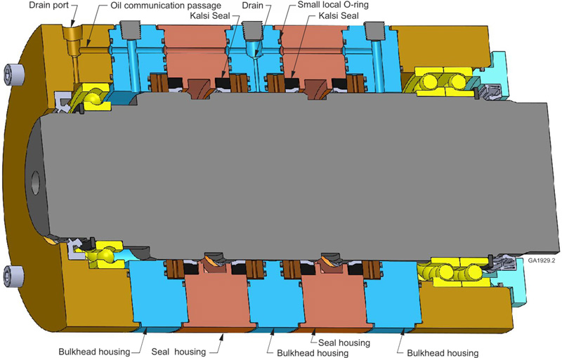 The oil communication passage of this hydraulic swivel communicates lubricant between the sealed bearing regions, and collects rotary seal leakage.