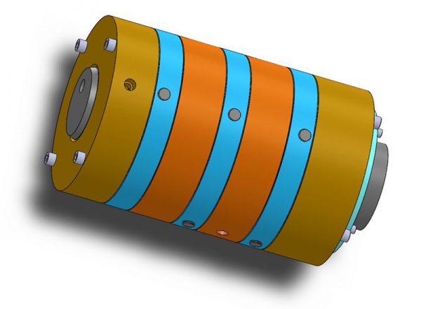This extreme pressure hydraulic swivel uses our convenient stacked housing design, which allows the use of our patent pending floating backup rings.