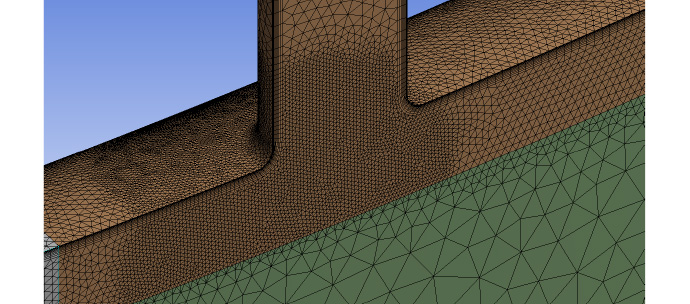 Figure 2: Mesh details at the branch-pipe