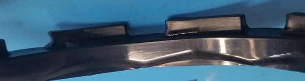 Figure 3: This is the used PN 701-10-11 seal. The dynamic surface of the seal is in excellent condition, with virtually no wear after 203.35 hours of 325 rpm operation with 400 psi acting from the drilling fluid side of the seal.