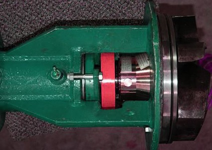 Figure 1 — This shows the K-Cartridge cement pump seal assembly installed on a pump.