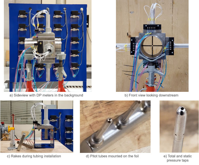 Figure 1: Pitot static tube rake assembly and pitot tube and rake details